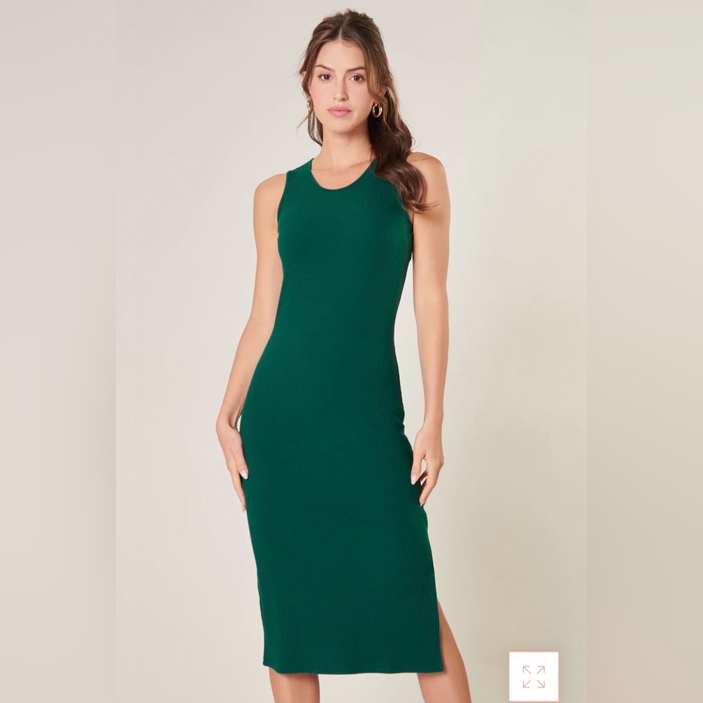 SUGARLIPS Lisbon Ribbed Knit Tank Midi Dress